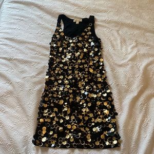 Michael Kors Black and Gold Sequin Dress